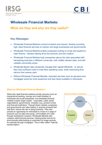 Wholesale financial markets factsheet