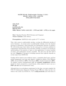 MATH 251-02: Multivariable Calculus I (83305) JB