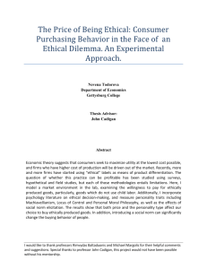 The Price of Being Ethical: Consumer Purchasing Behavior in the