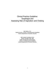 Dysphagia and Assessing Risk of Aspiration and Choking
