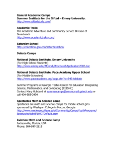 General Academic Camps Summer Institute for the Gifted – Emory