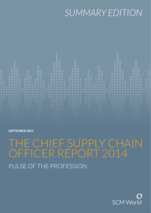 THE CHIEF SUPPLY CHAIN OFFICER REPORT 2014