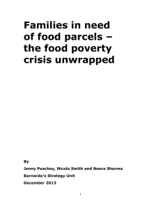 Families in need of food parcels – the food poverty