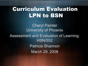 Curriculum Evaluation LPN to BSN