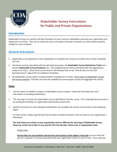 Stakeholder Survey Instructions
