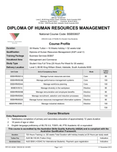 DIPLOMA OF HUMAN RESOURCES MANAGEMENT