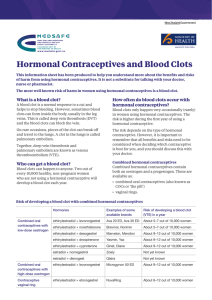 Hormonal Contraceptives and Blood Clots