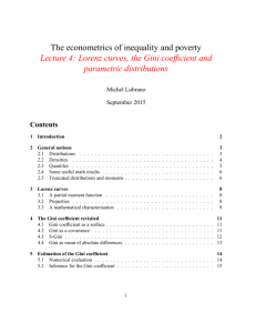The econometrics of inequality and poverty Lecture 4: Lorenz curves