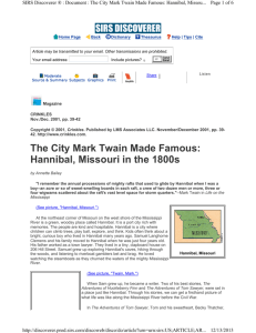 The City Mark Twain Made Famous: Hannibal, Missouri in the 1800s
