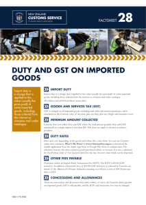 Duty and GST on imported goods