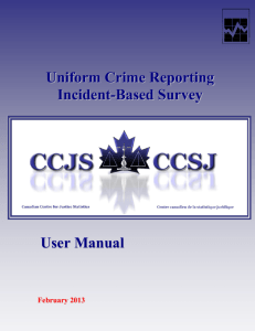 RTRA User Manual, Uniform Crime Reporting Incident