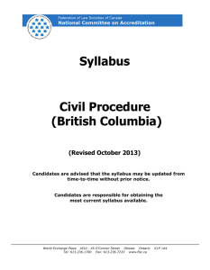 Civil Procedure - Federation of Law Societies of Canada