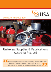Universal Supplies & Fabrications Australia Pty. Ltd