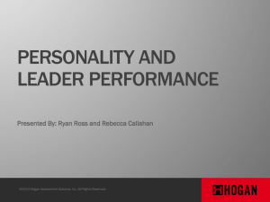 PERSONALITY AND LEADER PERFORMANCE