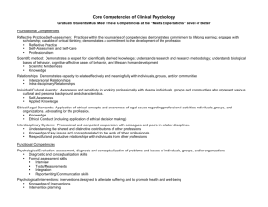 Core Competencies of Clinical Psychology