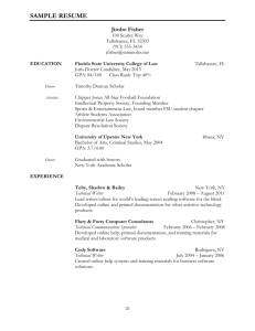 sample resume - Florida State University College of Law