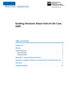 PRACTICE guIdElInE Guiding Decisions About End-of