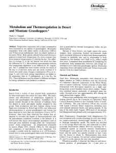 Metabolism and thermoregulation in desert and montane