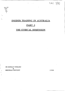 Insider Trading in Australia: Part 3 The Ethical Dimension