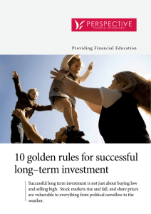 10 golden rules for successful long–term investment