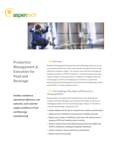 Production Management & Execution for Food and
