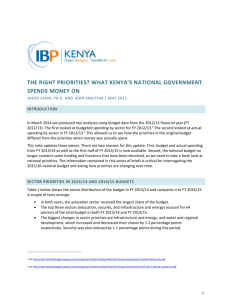 the right priorities? what kenya's national government spends