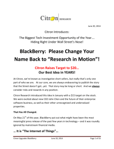 BlackBerry: Please Change Your Name Back to “Research in Motion”!