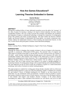 How are Games Educational? Learning Theories
