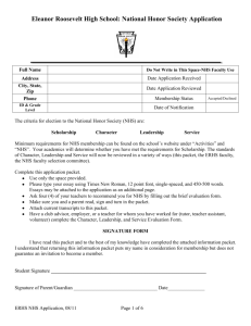 National Honor Society Application