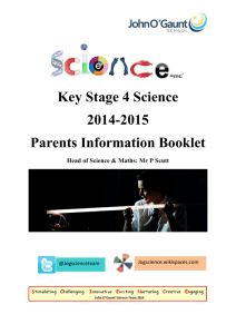 Key Stage 4 Science 2014