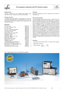 LEP 4.3.07 Ferromagnetic hysteresis with PC interface system