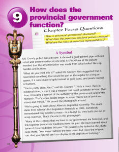 How does the provincial government function?