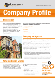 Introduction Company background Why use Darren Evans?