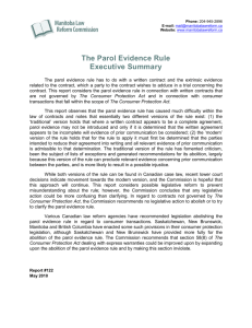 The Parol Evidence Rule Executive Summary