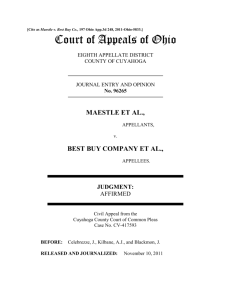 Maestle v. Best Buy Co. - Supreme Court of Ohio and the Ohio