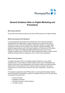 General Guidance Note on Digital Marketing and