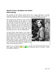 Rachel Carson, Biologist and Author Silent Spring
