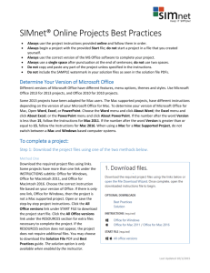 SIMnet® Online Projects Best Practices