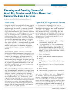 Planning and Creating Successful Adult Day Services and