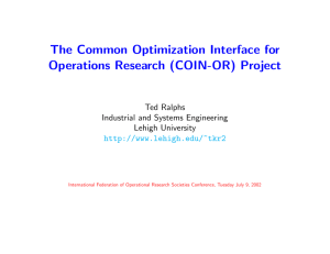 The Common Optimization Interface for Operations Research (COIN