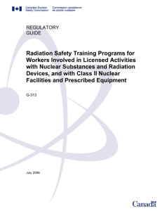 radiation safety training programs for workers involved in licensed