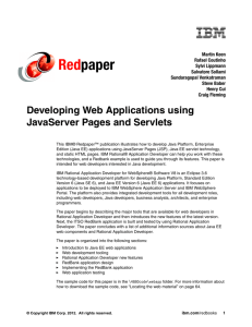 Developing Web Applications using JavaServer
