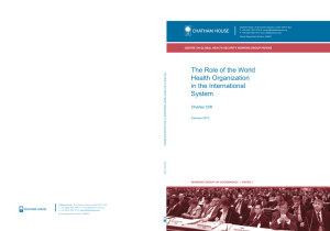 The Role of the World Health Organization in the