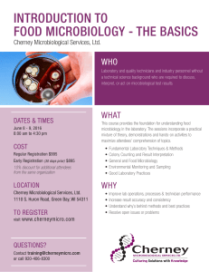 introduction to food microbiology - the basics