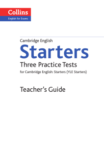 Three Practice Tests Teacher's Guide