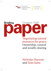 Negotiating natural resources for peace: Ownership, control and