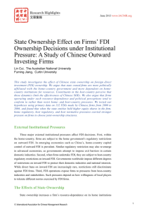 State Ownership Effect on Firms' FDI Ownership Decisions