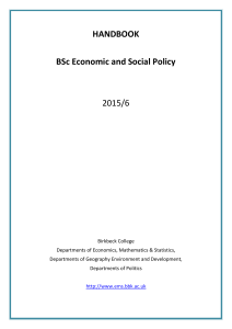 BSc Economic and Social Policy