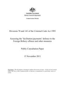 Divisions 70 and 141 of the Criminal Code Act 1995 Assessing the
