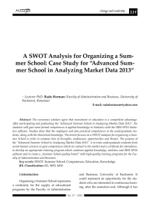 A SWOT Analysis for Organizing a Summer School